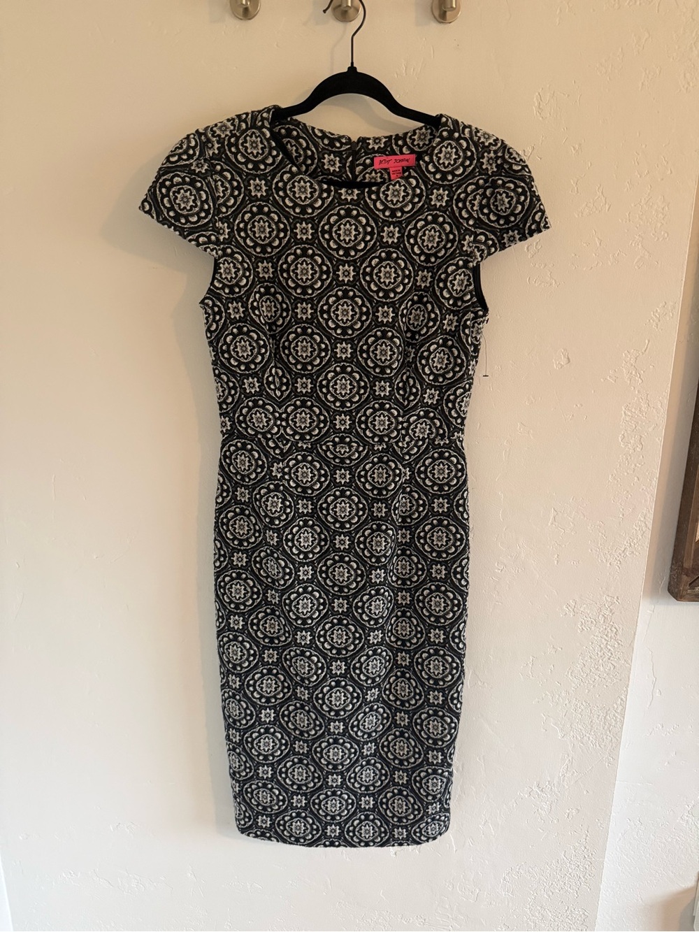 Black & White Patterned Dress by Betsy Johnson